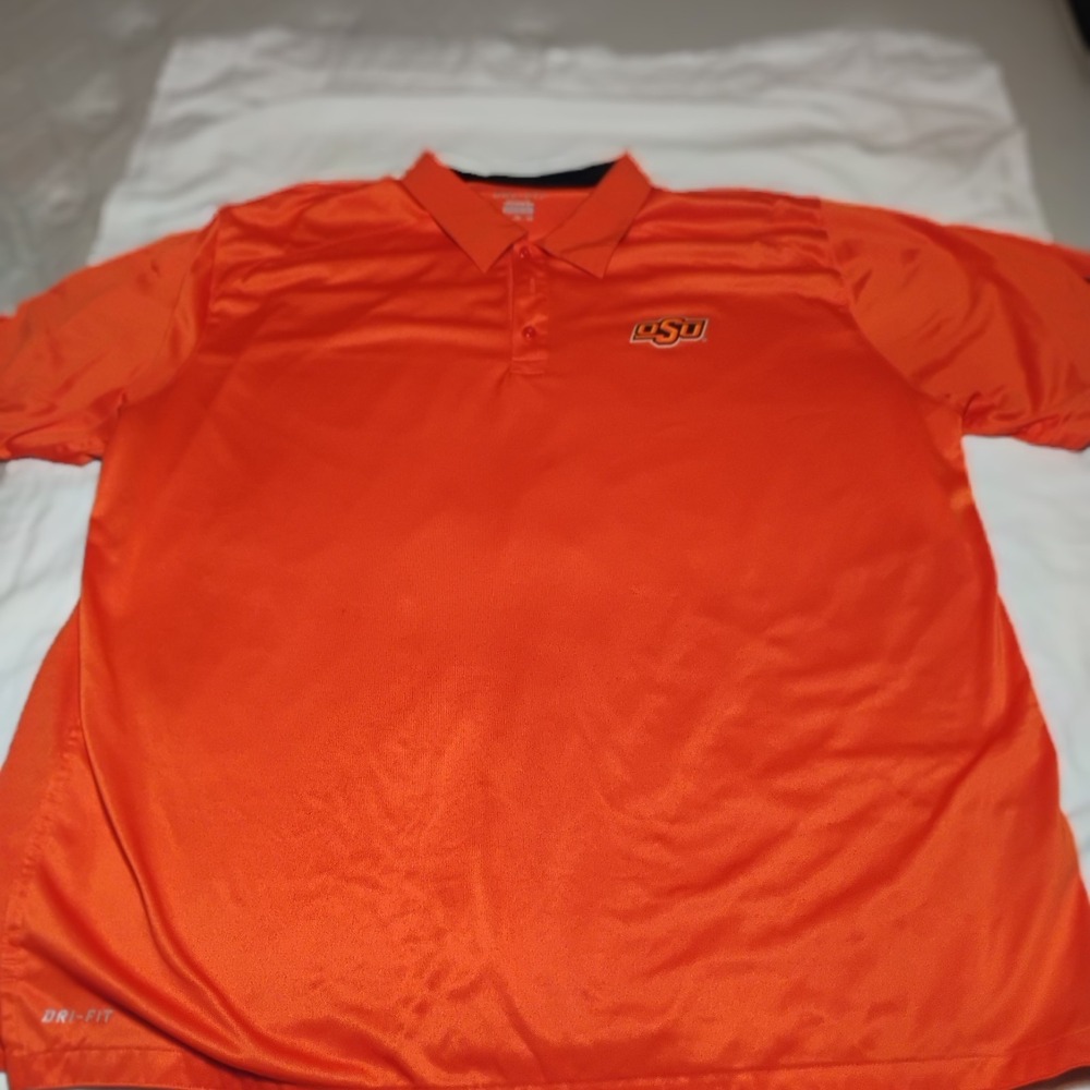 2XL XXL Orange Nike Dri-Fit Polo Shirt Oklahoma State University OSU Cowboy Mens